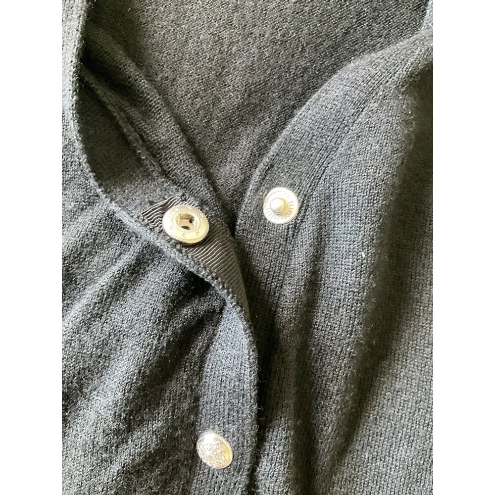 White House Black Market size XL NEW Black Cardigan Sweater Silver Snap front - Picture 6 of 9